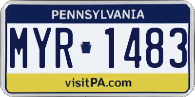 PA license plate MYR1483