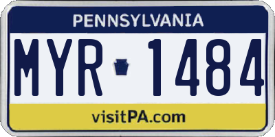 PA license plate MYR1484