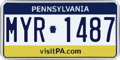 PA license plate MYR1487