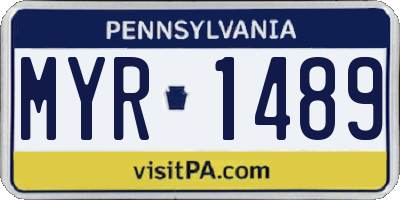 PA license plate MYR1489