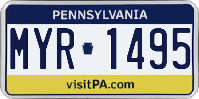 PA license plate MYR1495