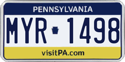 PA license plate MYR1498