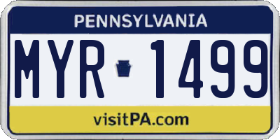 PA license plate MYR1499