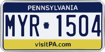 PA license plate MYR1504