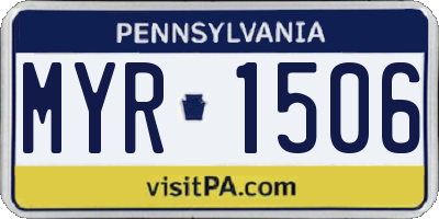 PA license plate MYR1506