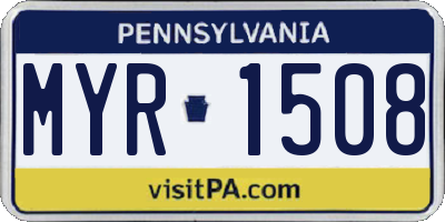 PA license plate MYR1508
