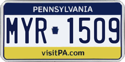 PA license plate MYR1509