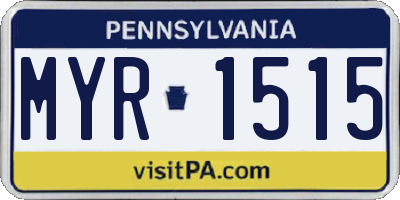 PA license plate MYR1515