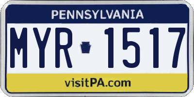 PA license plate MYR1517