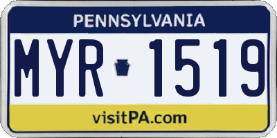 PA license plate MYR1519