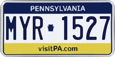 PA license plate MYR1527