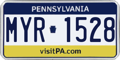 PA license plate MYR1528