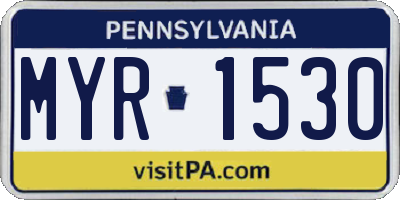 PA license plate MYR1530