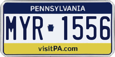PA license plate MYR1556