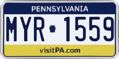PA license plate MYR1559
