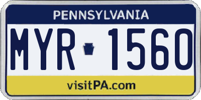 PA license plate MYR1560