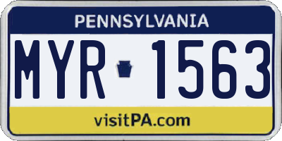 PA license plate MYR1563