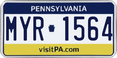 PA license plate MYR1564
