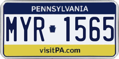 PA license plate MYR1565