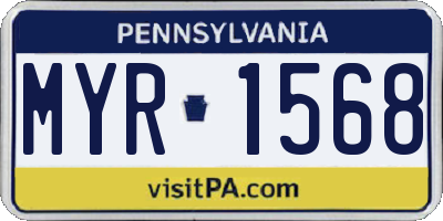 PA license plate MYR1568