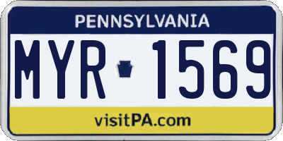 PA license plate MYR1569