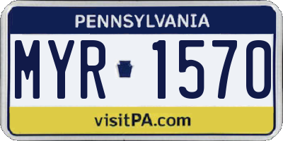 PA license plate MYR1570