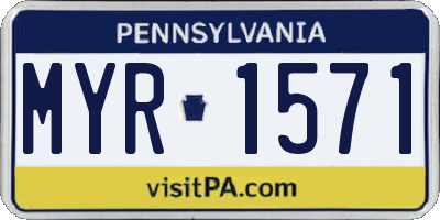 PA license plate MYR1571