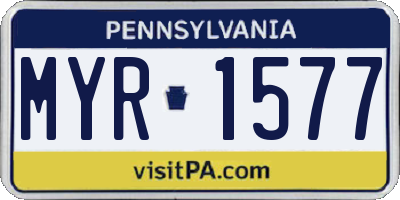 PA license plate MYR1577