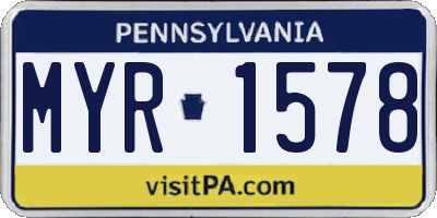 PA license plate MYR1578