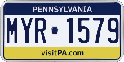 PA license plate MYR1579