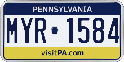 PA license plate MYR1584
