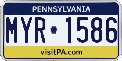 PA license plate MYR1586