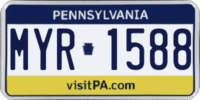 PA license plate MYR1588