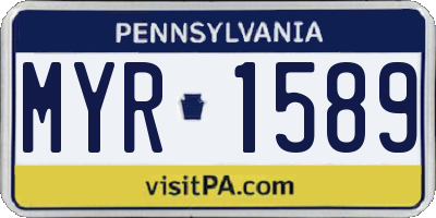 PA license plate MYR1589