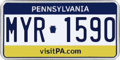 PA license plate MYR1590