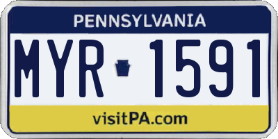 PA license plate MYR1591