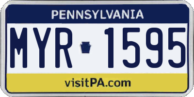 PA license plate MYR1595