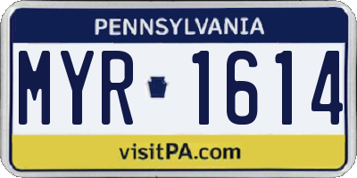 PA license plate MYR1614