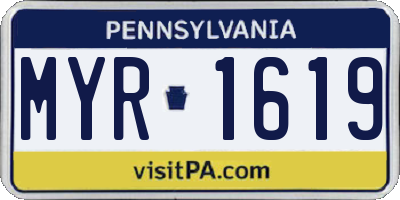 PA license plate MYR1619