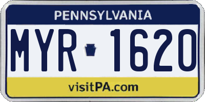 PA license plate MYR1620