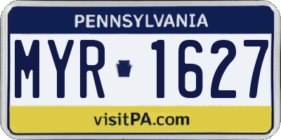PA license plate MYR1627