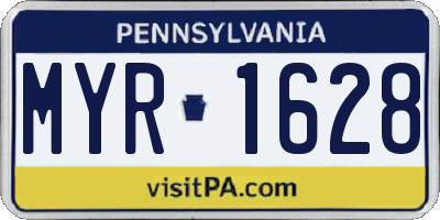 PA license plate MYR1628