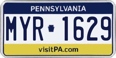 PA license plate MYR1629