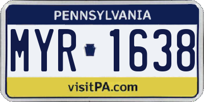 PA license plate MYR1638