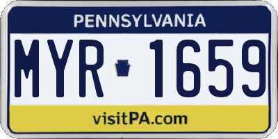 PA license plate MYR1659