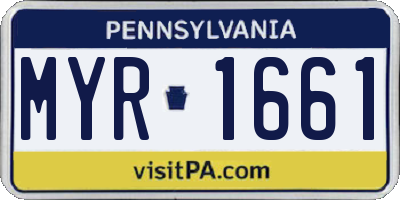 PA license plate MYR1661