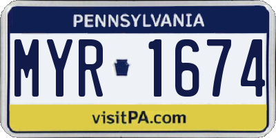 PA license plate MYR1674