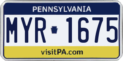 PA license plate MYR1675