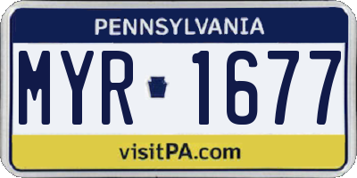 PA license plate MYR1677