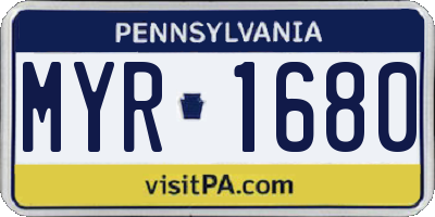 PA license plate MYR1680